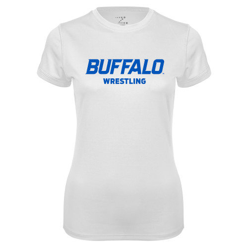  Womens White Performance Tee - Wrestling