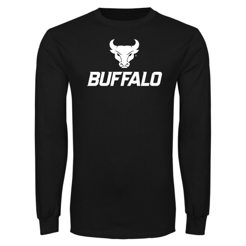  Black Long Sleeve T Shirt - Primary Athletic Mark Stacked