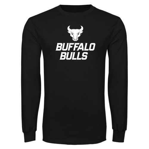  Black Long Sleeve T Shirt - Secondary Athletic Mark Stacked