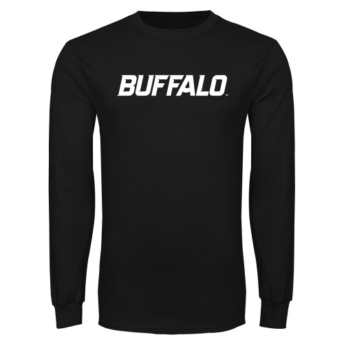  Black Long Sleeve T Shirt - Buffalo Wordmark