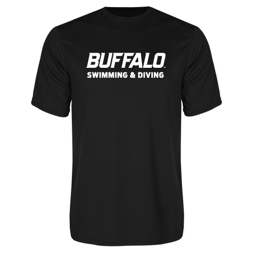  Black Performance Tee - Swimming and Diving