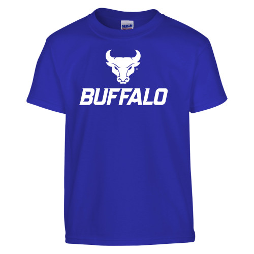  Youth Royal T Shirt - Primary Athletic Mark Stacked