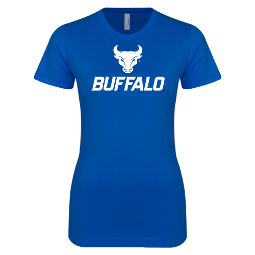  Next Level Womens Royal Boyfriend Tee - Primary Athletic Mark Stacked