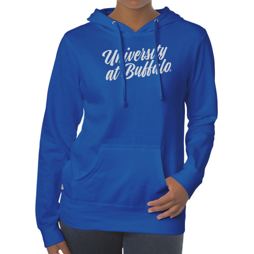  Fall Rush Ladies 60/40 Royal Blue Fleece Hoodie - C - Glitter White-Soft