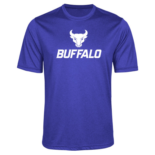  Royal Heather Performance Contender Tee - Primary Athletic Mark Stacked