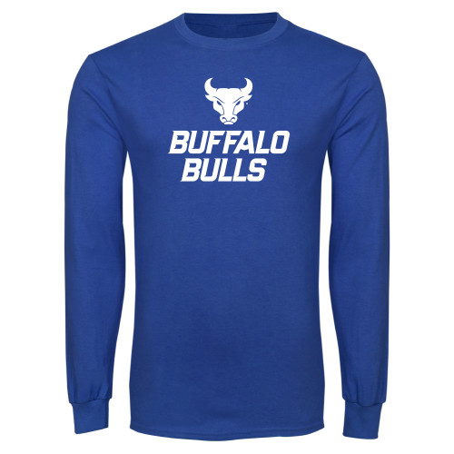  Royal Long Sleeve T Shirt - Secondary Athletic Mark Stacked