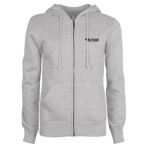  ENZA Womens Grey Fleece Full Zip Hoodie - Secondary Lock Up