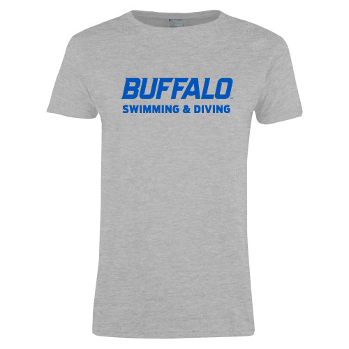  Womens Grey Short Sleeve Tee - Swimming and Diving