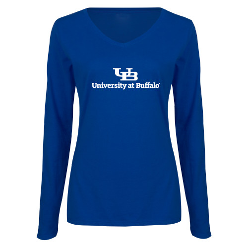 Main Image for  Womens Royal Long Sleeve V Neck Tee 