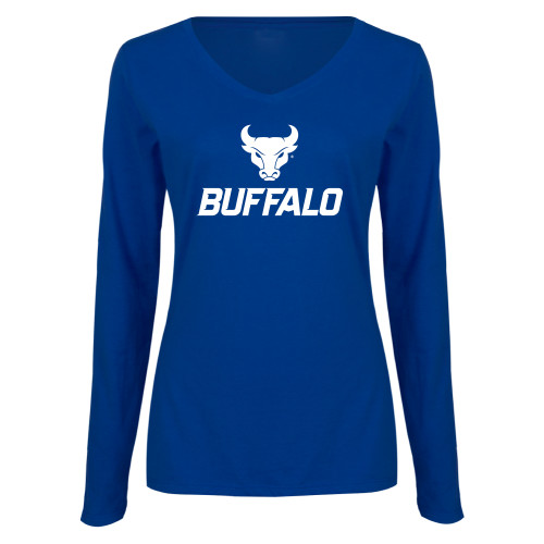 Main Image for  Womens Royal Long Sleeve V Neck Tee 
