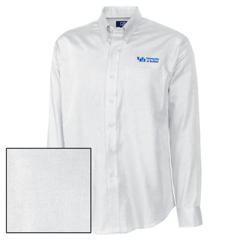  Cutter & Buck Nailshead Long Sleeve Button Down White - Secondary Lock Up