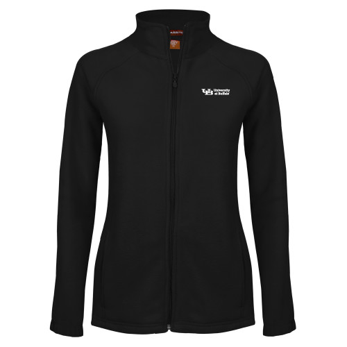  Womens Black Fleece Full Zip Jacket - Secondary Lock Up