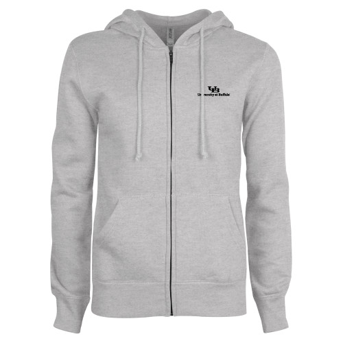  ENZA Womens Grey Fleece Full Zip Hoodie - Primary Lock Up