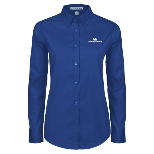  Womens Royal Twill Button Down Long Sleeve  - Primary Lock Up