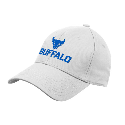  White Structured Adjustable Pro Style Hat - Primary Athletic Mark Stacked