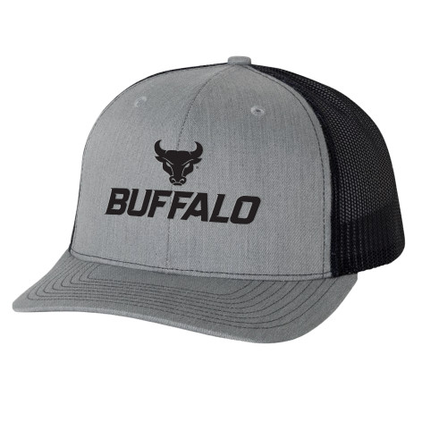  Richardson Heather Grey/Black Trucker Hat - Two color Primary Athletic Mark