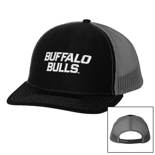  Richardson Black/Charcoal Trucker Hat - Buffalo Bulls Wordmark