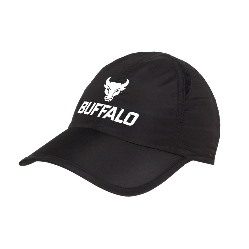  Womens Black Performance Cap - Primary Athletic Mark Stacked