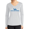 Thumbnail image for  Womens White Performance Long Sleeve V Neck Shirt