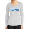 Thumbnail image for  Womens White Performance Long Sleeve V Neck Shirt