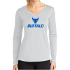 Thumbnail image for  Womens White Performance Long Sleeve V Neck Shirt