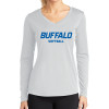Thumbnail image for  Womens White Performance Long Sleeve V Neck Shirt