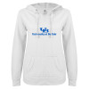 Thumbnail image for  ENZA Womens White V Notch Raw Edge Fleece Hoodie