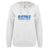 Thumbnail image for  ENZA Womens White V Notch Raw Edge Fleece Hoodie