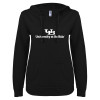 Thumbnail image for  ENZA Womens Black V Notch Raw Edge Fleece Hoodie
