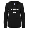 Thumbnail image for  ENZA Womens Black V Notch Raw Edge Fleece Hoodie
