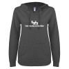 Thumbnail image for  ENZA Womens Dark Heather V Notch Raw Edge Fleece Hoodie