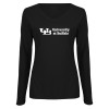Thumbnail image for  Womens Black Long Sleeve V Neck Tee 