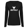 Thumbnail image for  Womens Black Long Sleeve V Neck Tee 