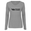 Thumbnail image for  Womens Grey Long Sleeve V Neck Tee 