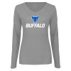 Thumbnail image for  Womens Grey Long Sleeve V Neck Tee 