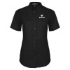 Thumbnail image for  Womens Black Twill Button Up Short Sleeve