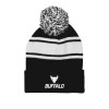 Thumbnail image for  Black/White Two Tone Knit Pom Beanie w/Cuff