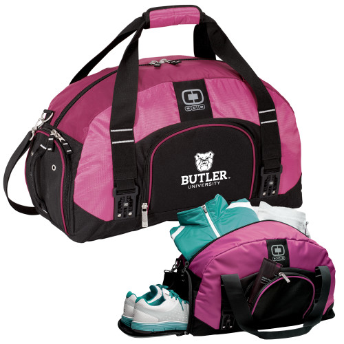 Butler Tropical Pink Gym Bag Butler University Stacked Bulldog Head 