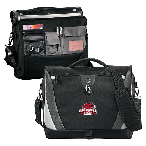  Black/Grey Slope Computer Messenger Bag - Bridgewater State Bears Athletic Mark