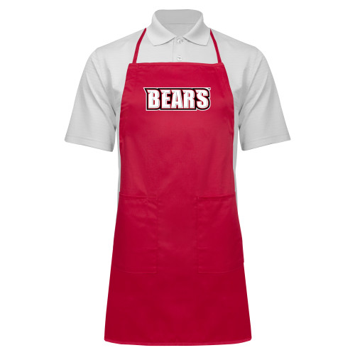  Full Length Red Apron - BSU Bears Wordmark