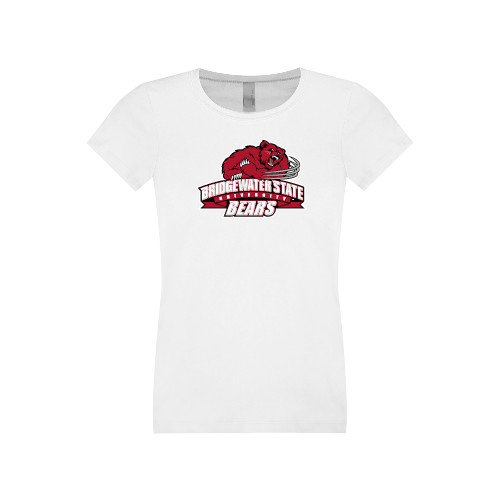 Bridgewater Next Level Girls White Fashion Fit T Shi