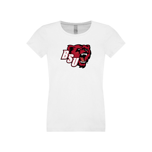 Bridgewater Next Level Girls White Fashion Fit T Shi