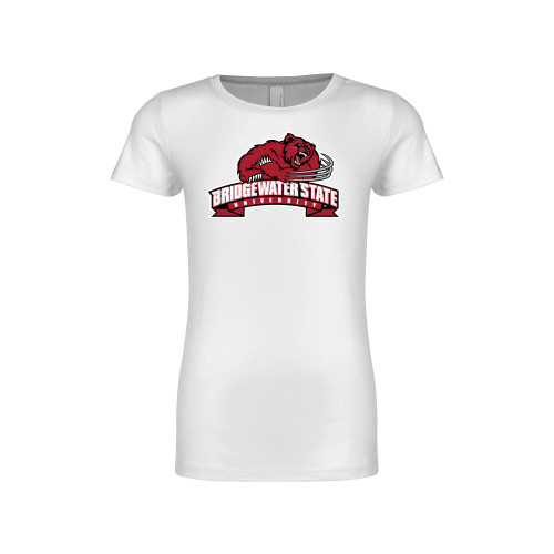  Next Level Girls White Fashion Fit T Shirt - Bridgewater State Athletic Mark