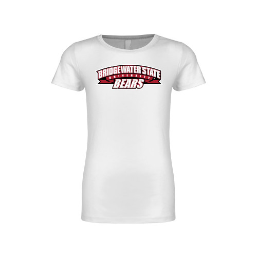  Next Level Girls White Fashion Fit T Shirt - Bridgewater State Bears Wordmark