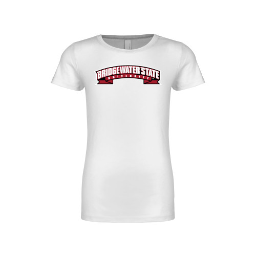  Next Level Girls White Fashion Fit T Shirt - Bridgewater State Wordmark