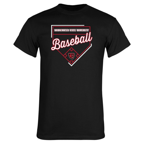  Black T Shirt - Baseball with Field Outline - BSU