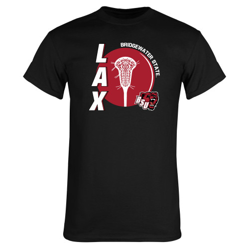  Black T Shirt - Lacrosse with Ball and Stick - BSU