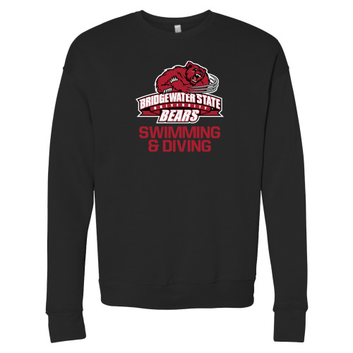  Bella + Canvas Black Fleece Crew - Swimming and Diving - Bridgewater State