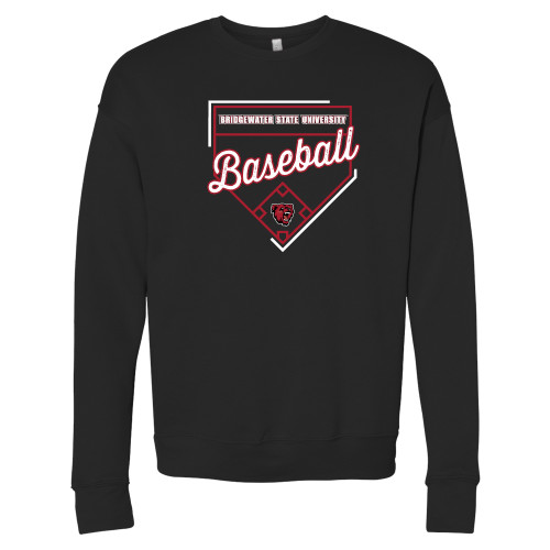  Bella + Canvas Black Fleece Crew - Baseball with Field Outline - BSU