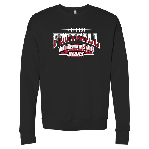 Bella + Canvas Black Fleece Crew - Football Arched with Threads - BSU